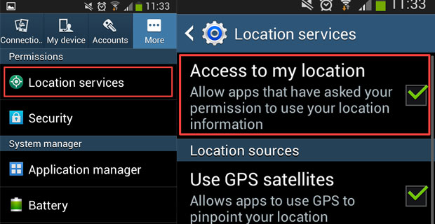 How to disable location settings on Android 