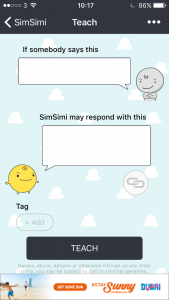 Simsimi app on ipad- wen ur bored just talk to tis~