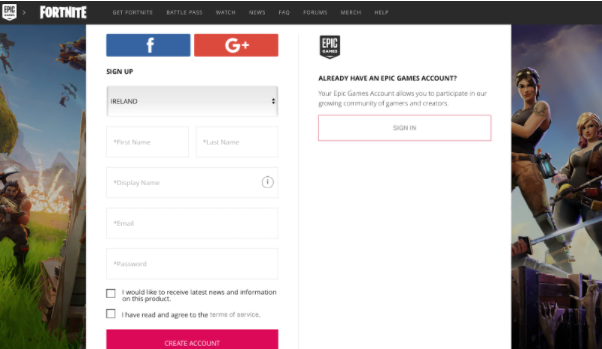 while the game is free to play you do need to create an account with epic games fortnite - get a free fortnite account