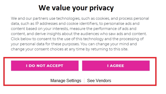 Website Privacy Settings